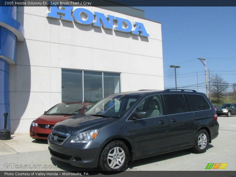 Sage Brush Pearl / Gray 2005 Honda Odyssey EX