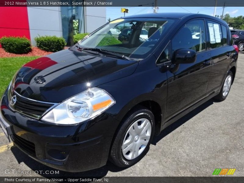 Super Black / Charcoal 2012 Nissan Versa 1.8 S Hatchback