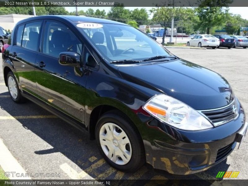 Super Black / Charcoal 2012 Nissan Versa 1.8 S Hatchback