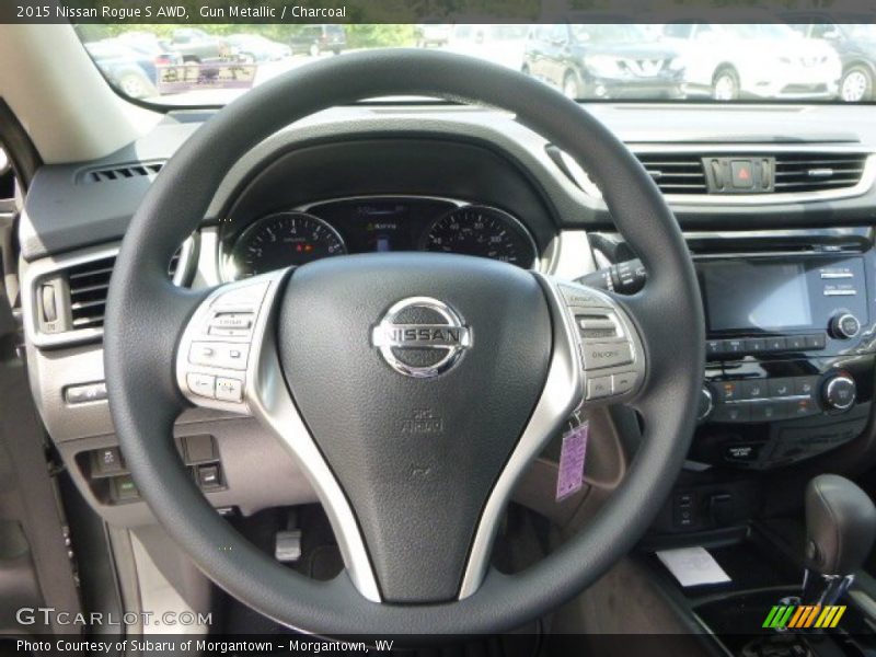 Gun Metallic / Charcoal 2015 Nissan Rogue S AWD