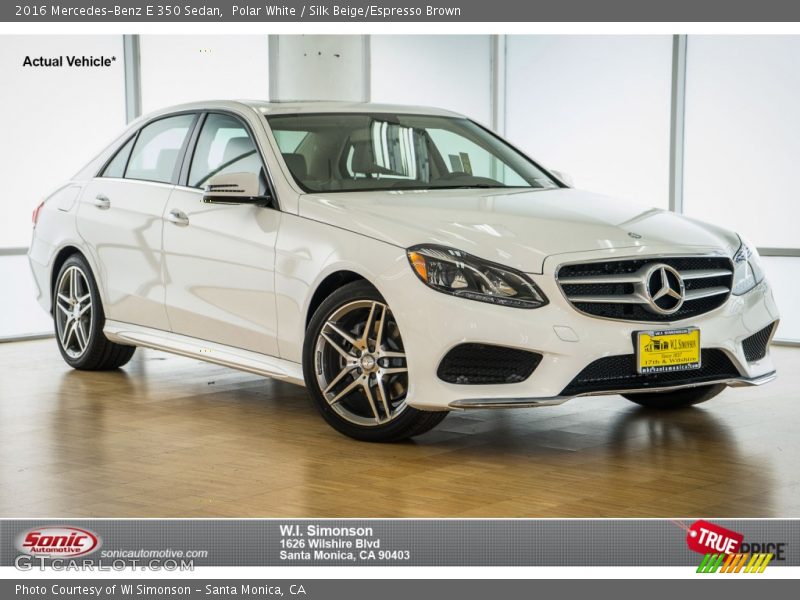 Polar White / Silk Beige/Espresso Brown 2016 Mercedes-Benz E 350 Sedan