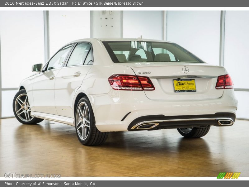 Polar White / Silk Beige/Espresso Brown 2016 Mercedes-Benz E 350 Sedan