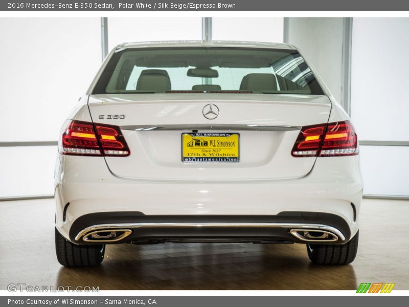 Polar White / Silk Beige/Espresso Brown 2016 Mercedes-Benz E 350 Sedan