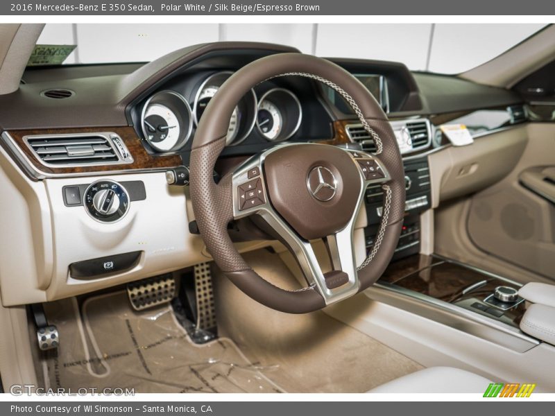 Polar White / Silk Beige/Espresso Brown 2016 Mercedes-Benz E 350 Sedan