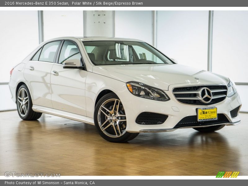 Polar White / Silk Beige/Espresso Brown 2016 Mercedes-Benz E 350 Sedan