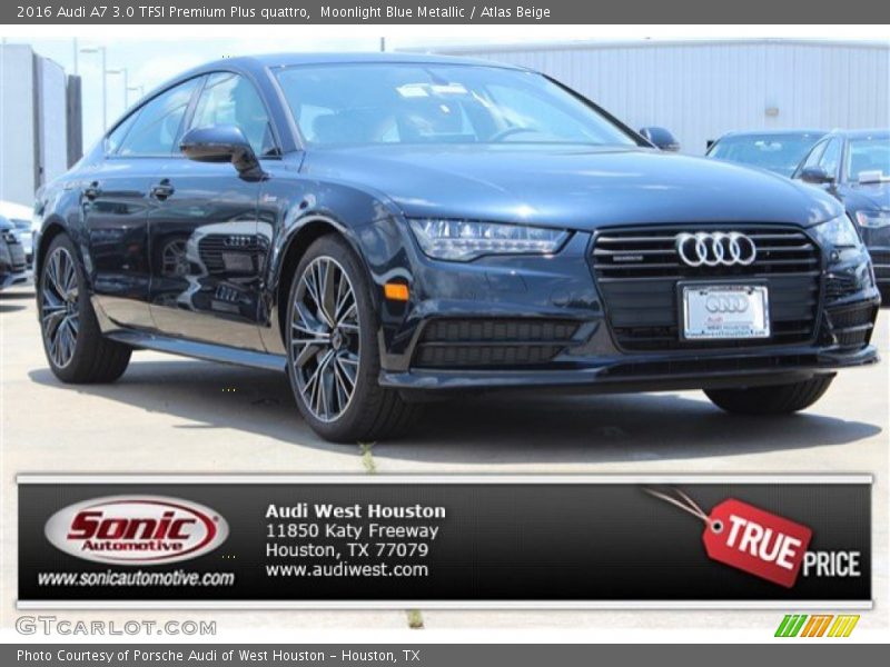 Moonlight Blue Metallic / Atlas Beige 2016 Audi A7 3.0 TFSI Premium Plus quattro