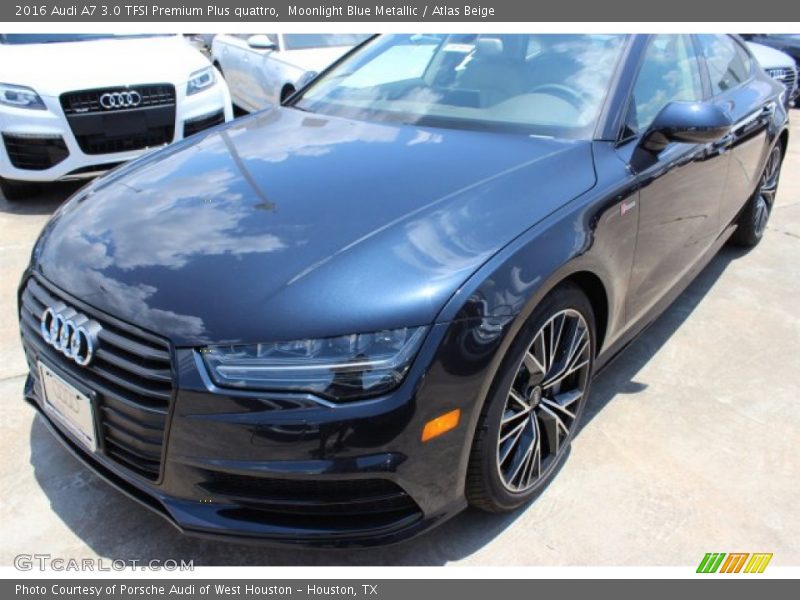 Moonlight Blue Metallic / Atlas Beige 2016 Audi A7 3.0 TFSI Premium Plus quattro