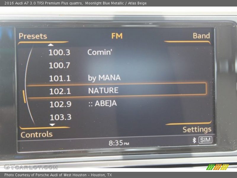 Moonlight Blue Metallic / Atlas Beige 2016 Audi A7 3.0 TFSI Premium Plus quattro