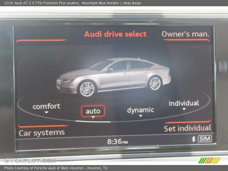 Moonlight Blue Metallic / Atlas Beige 2016 Audi A7 3.0 TFSI Premium Plus quattro