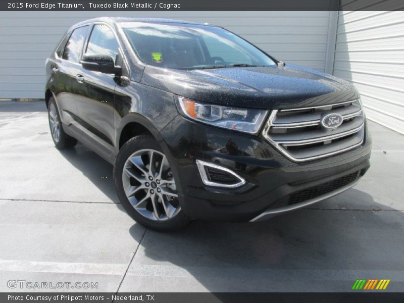 Tuxedo Black Metallic / Cognac 2015 Ford Edge Titanium