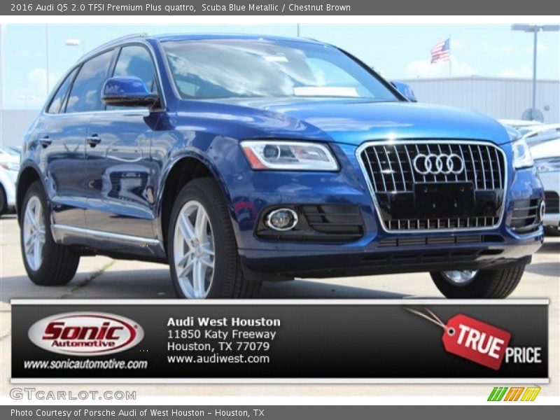 Scuba Blue Metallic / Chestnut Brown 2016 Audi Q5 2.0 TFSI Premium Plus quattro