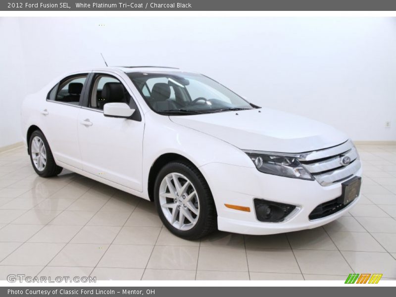 White Platinum Tri-Coat / Charcoal Black 2012 Ford Fusion SEL