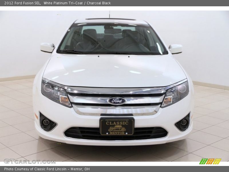 White Platinum Tri-Coat / Charcoal Black 2012 Ford Fusion SEL