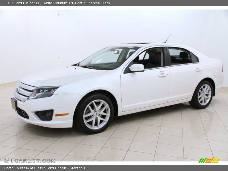 White Platinum Tri-Coat / Charcoal Black 2012 Ford Fusion SEL
