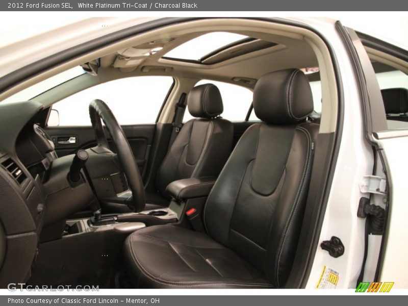 White Platinum Tri-Coat / Charcoal Black 2012 Ford Fusion SEL