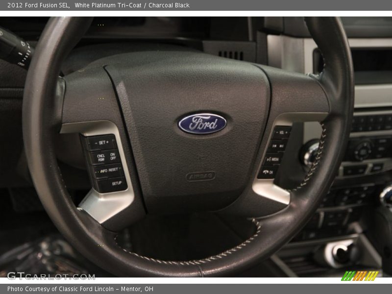 White Platinum Tri-Coat / Charcoal Black 2012 Ford Fusion SEL