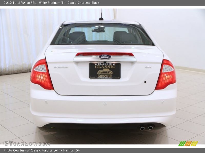White Platinum Tri-Coat / Charcoal Black 2012 Ford Fusion SEL