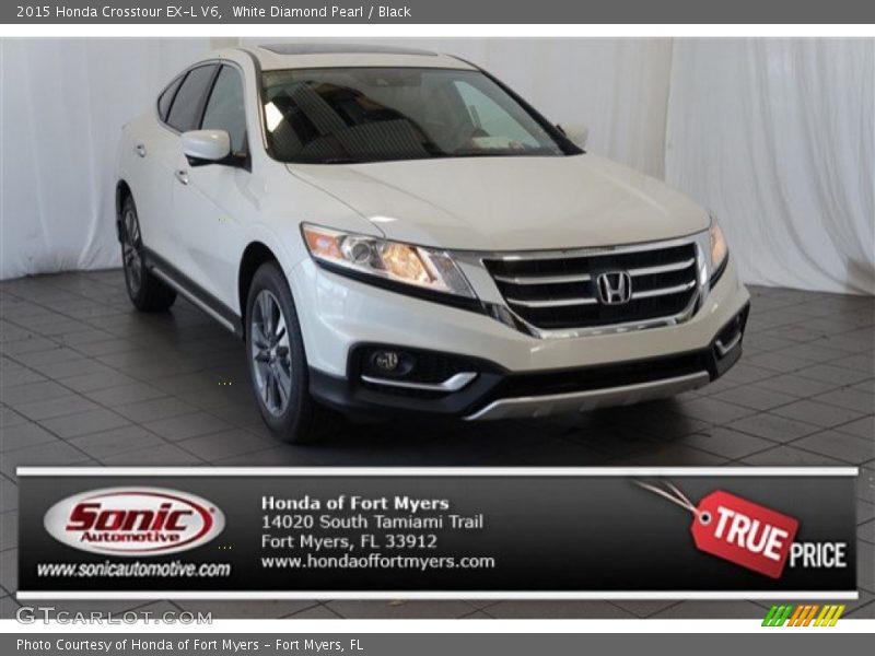 White Diamond Pearl / Black 2015 Honda Crosstour EX-L V6