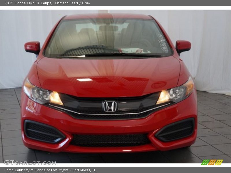 Crimson Pearl / Gray 2015 Honda Civic LX Coupe