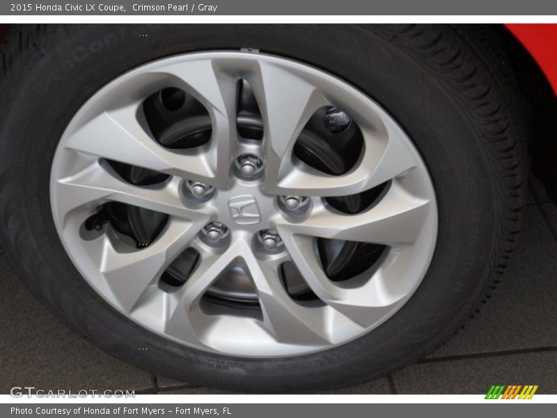 Crimson Pearl / Gray 2015 Honda Civic LX Coupe