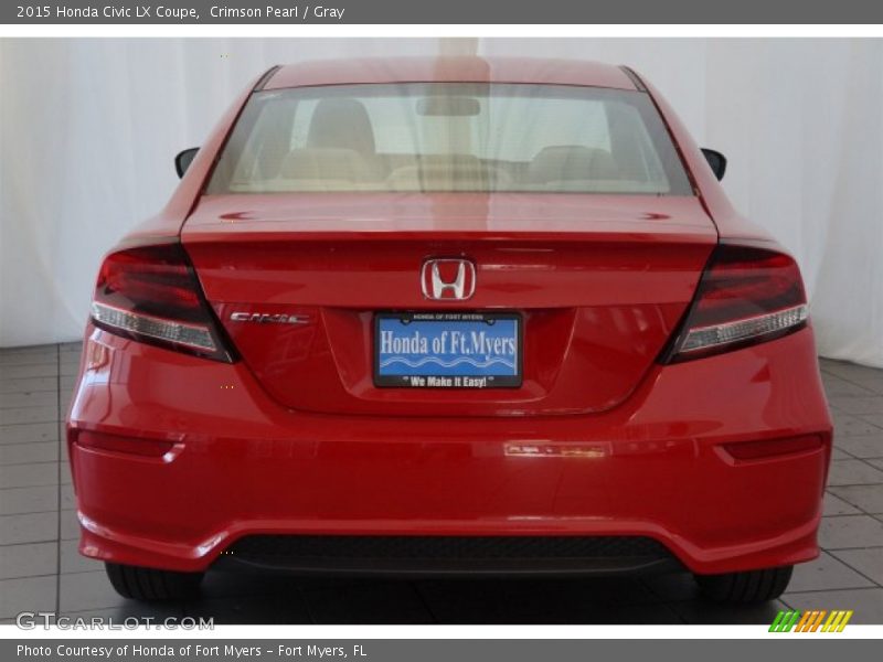 Crimson Pearl / Gray 2015 Honda Civic LX Coupe