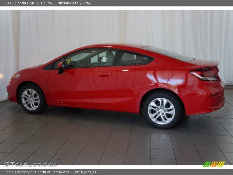 Crimson Pearl / Gray 2015 Honda Civic LX Coupe