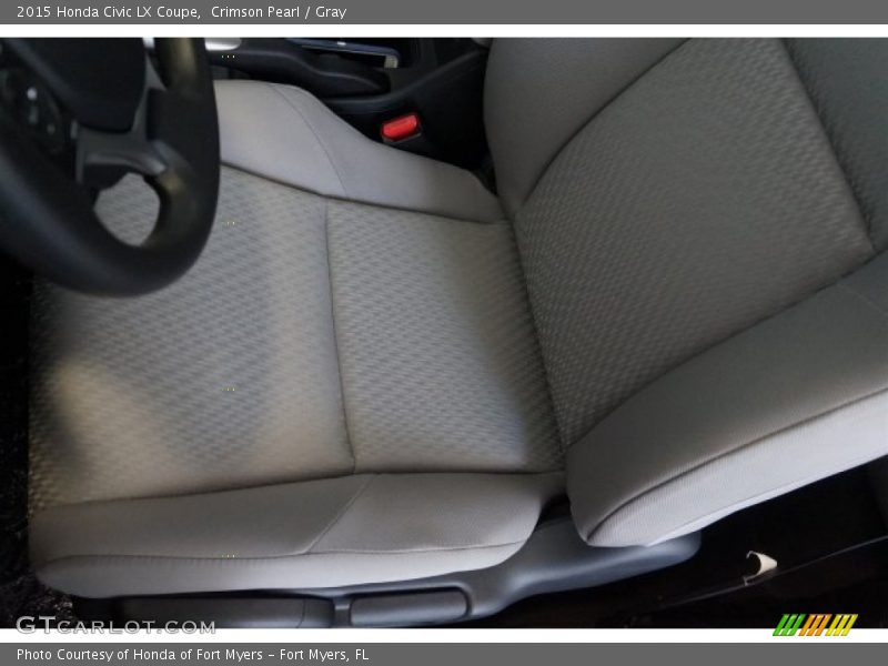 Crimson Pearl / Gray 2015 Honda Civic LX Coupe