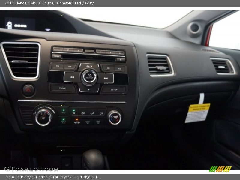Crimson Pearl / Gray 2015 Honda Civic LX Coupe