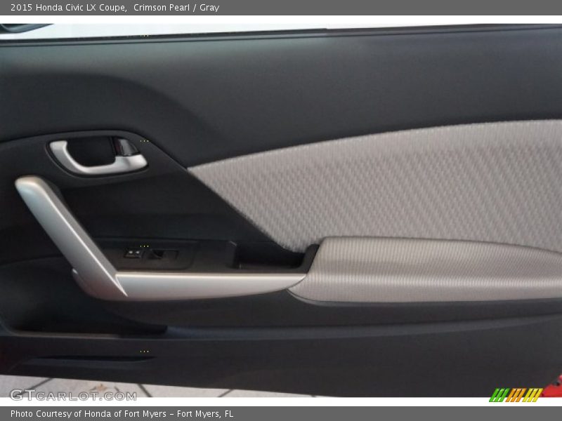 Crimson Pearl / Gray 2015 Honda Civic LX Coupe