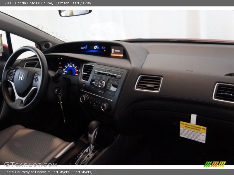 Crimson Pearl / Gray 2015 Honda Civic LX Coupe