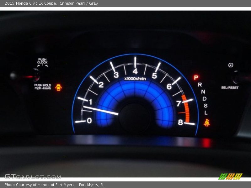 Crimson Pearl / Gray 2015 Honda Civic LX Coupe