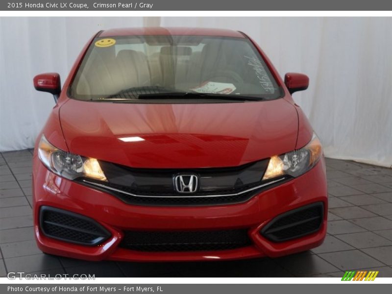 Crimson Pearl / Gray 2015 Honda Civic LX Coupe