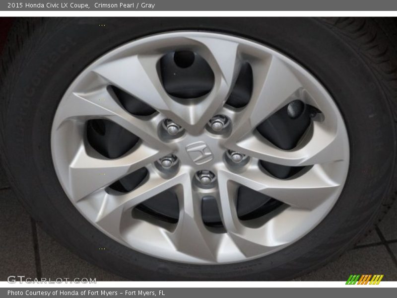 Crimson Pearl / Gray 2015 Honda Civic LX Coupe