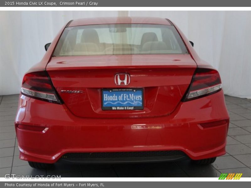 Crimson Pearl / Gray 2015 Honda Civic LX Coupe