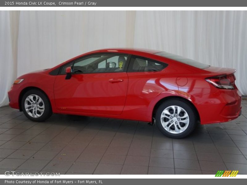 Crimson Pearl / Gray 2015 Honda Civic LX Coupe