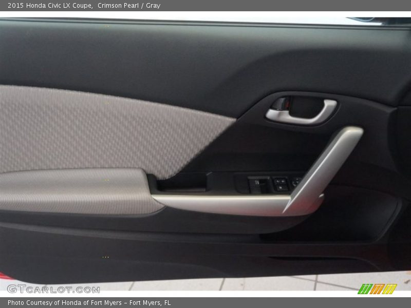 Crimson Pearl / Gray 2015 Honda Civic LX Coupe