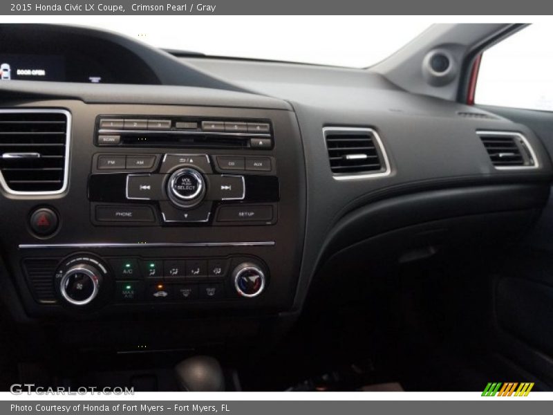 Crimson Pearl / Gray 2015 Honda Civic LX Coupe