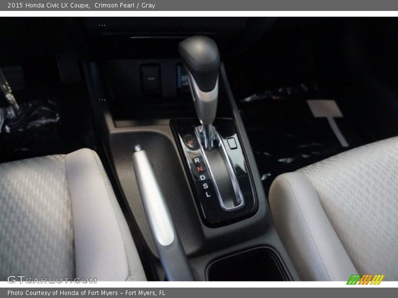 Crimson Pearl / Gray 2015 Honda Civic LX Coupe