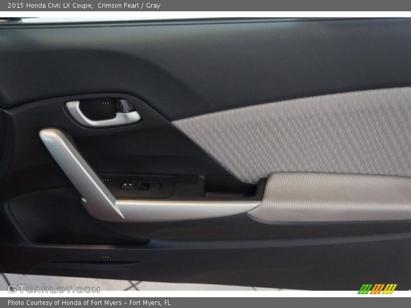 Crimson Pearl / Gray 2015 Honda Civic LX Coupe