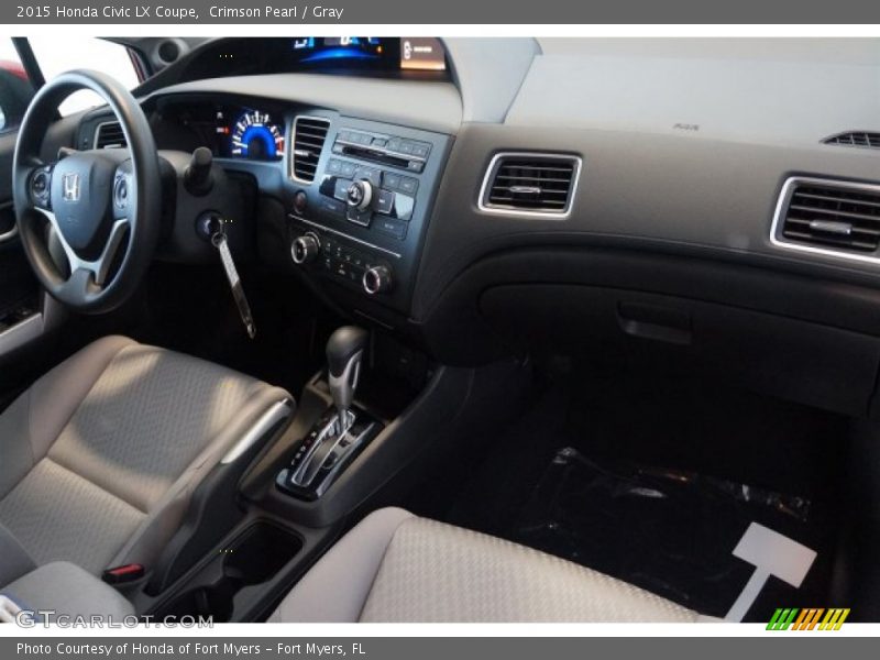 Crimson Pearl / Gray 2015 Honda Civic LX Coupe