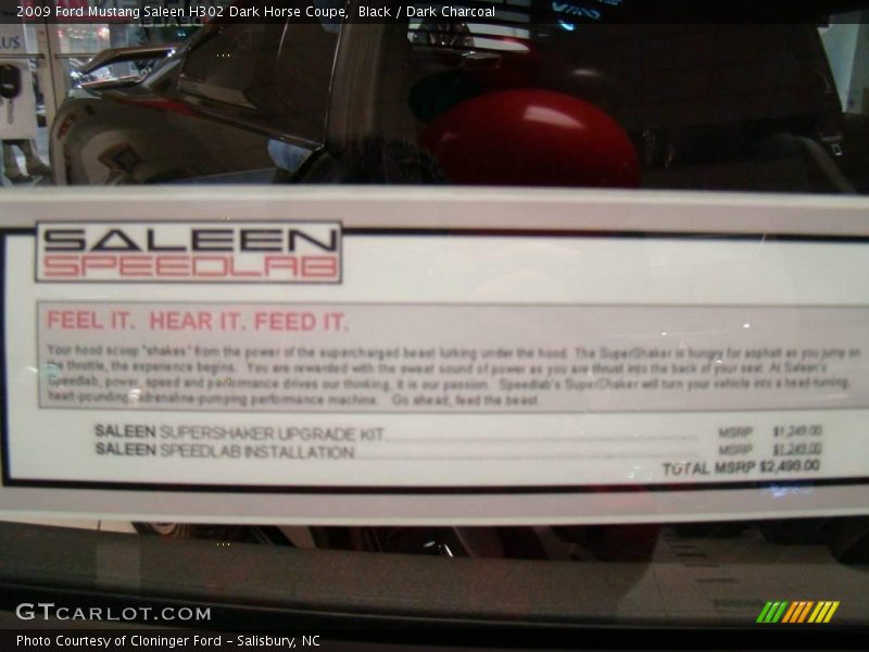 Black / Dark Charcoal 2009 Ford Mustang Saleen H302 Dark Horse Coupe