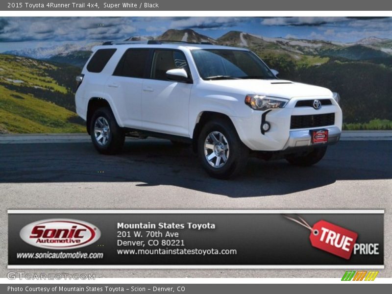 Super White / Black 2015 Toyota 4Runner Trail 4x4