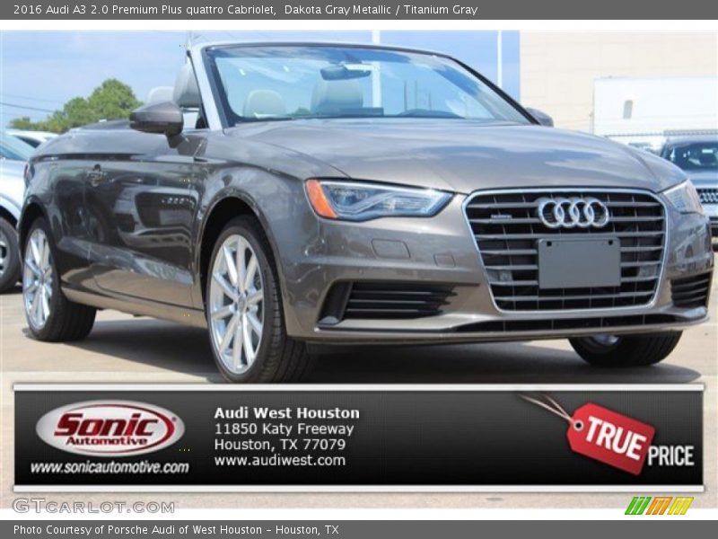 Dakota Gray Metallic / Titanium Gray 2016 Audi A3 2.0 Premium Plus quattro Cabriolet
