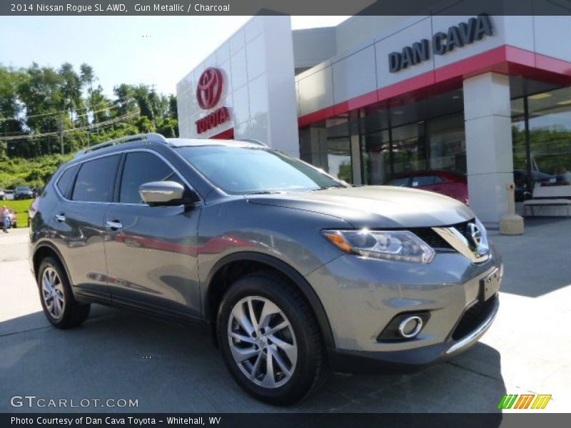 Gun Metallic / Charcoal 2014 Nissan Rogue SL AWD