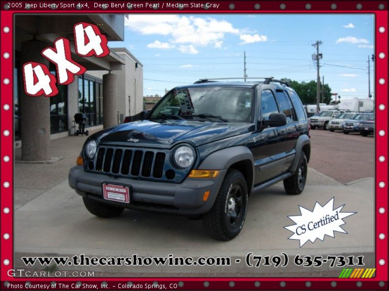Deep Beryl Green Pearl / Medium Slate Gray 2005 Jeep Liberty Sport 4x4