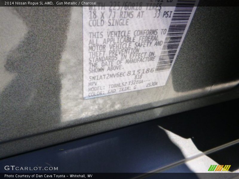 Gun Metallic / Charcoal 2014 Nissan Rogue SL AWD