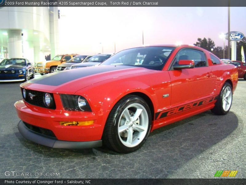 Torch Red / Dark Charcoal 2009 Ford Mustang Racecraft 420S Supercharged Coupe