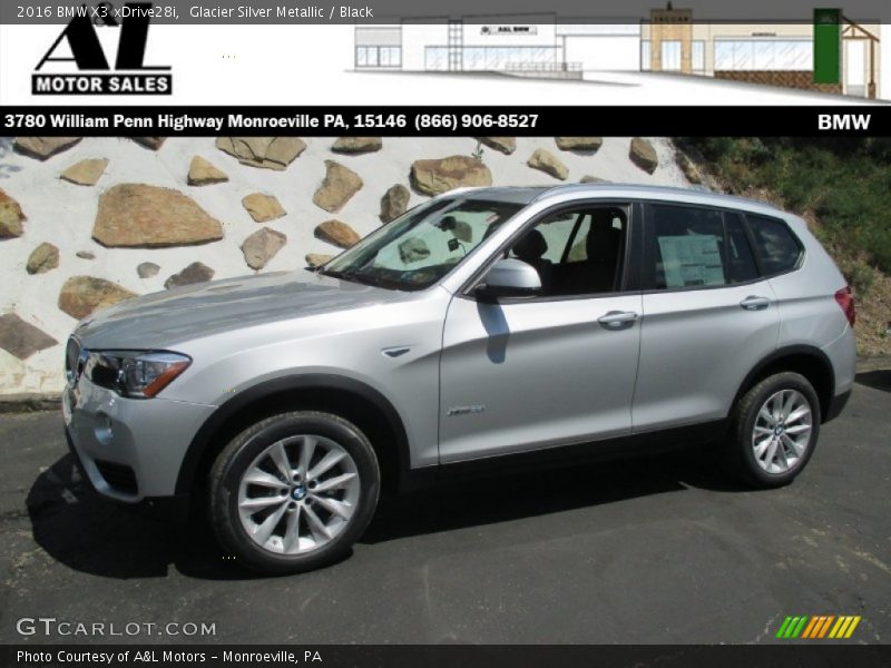 Glacier Silver Metallic / Black 2016 BMW X3 xDrive28i
