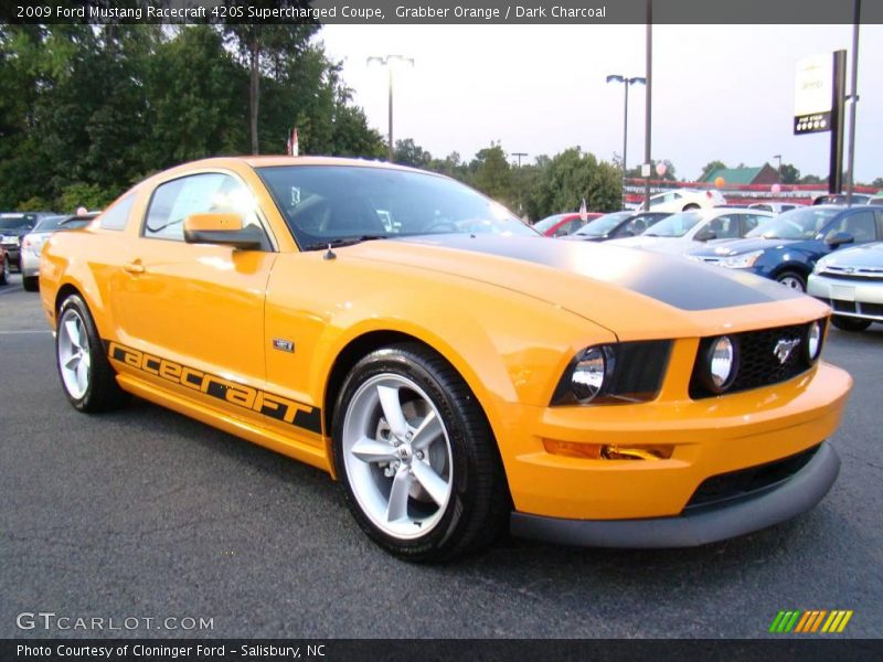 Grabber Orange / Dark Charcoal 2009 Ford Mustang Racecraft 420S Supercharged Coupe
