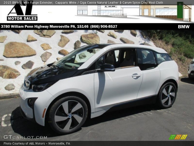 Capparis White / Giga Cassia Natural Leather & Carum Spice Grey Wool Cloth 2015 BMW i3 with Range Extender